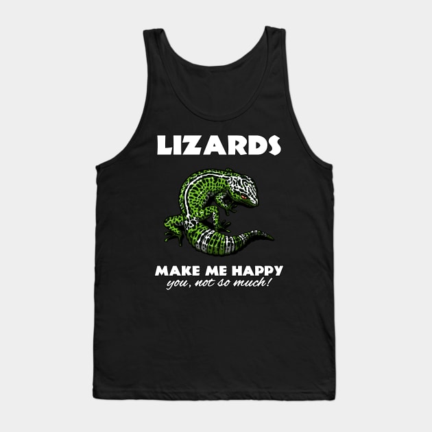 Lizards Make Me Happy Tank Top by underheaven